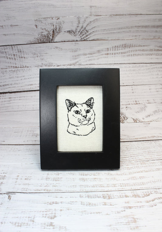 Embroidery Framed Cat #2