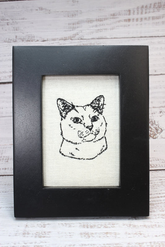 Embroidery Framed Cat #2