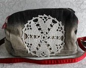 My Pretty Babi Crochet Doily Cross Body Canvas Bag