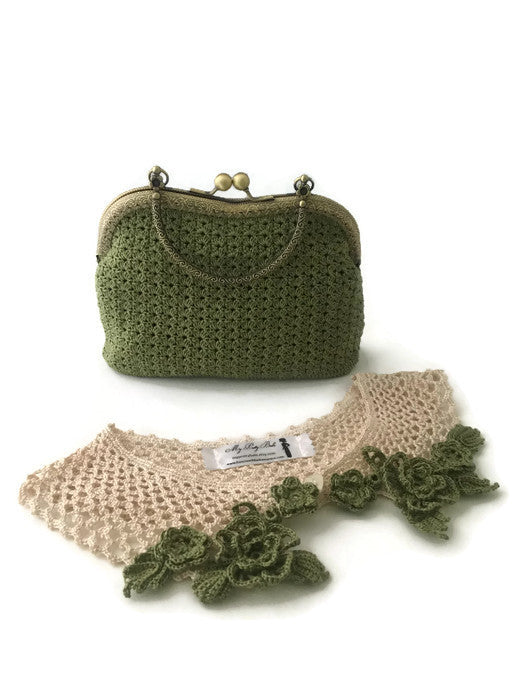 My Pretty Babi Custom Crochet Bag and Collar 