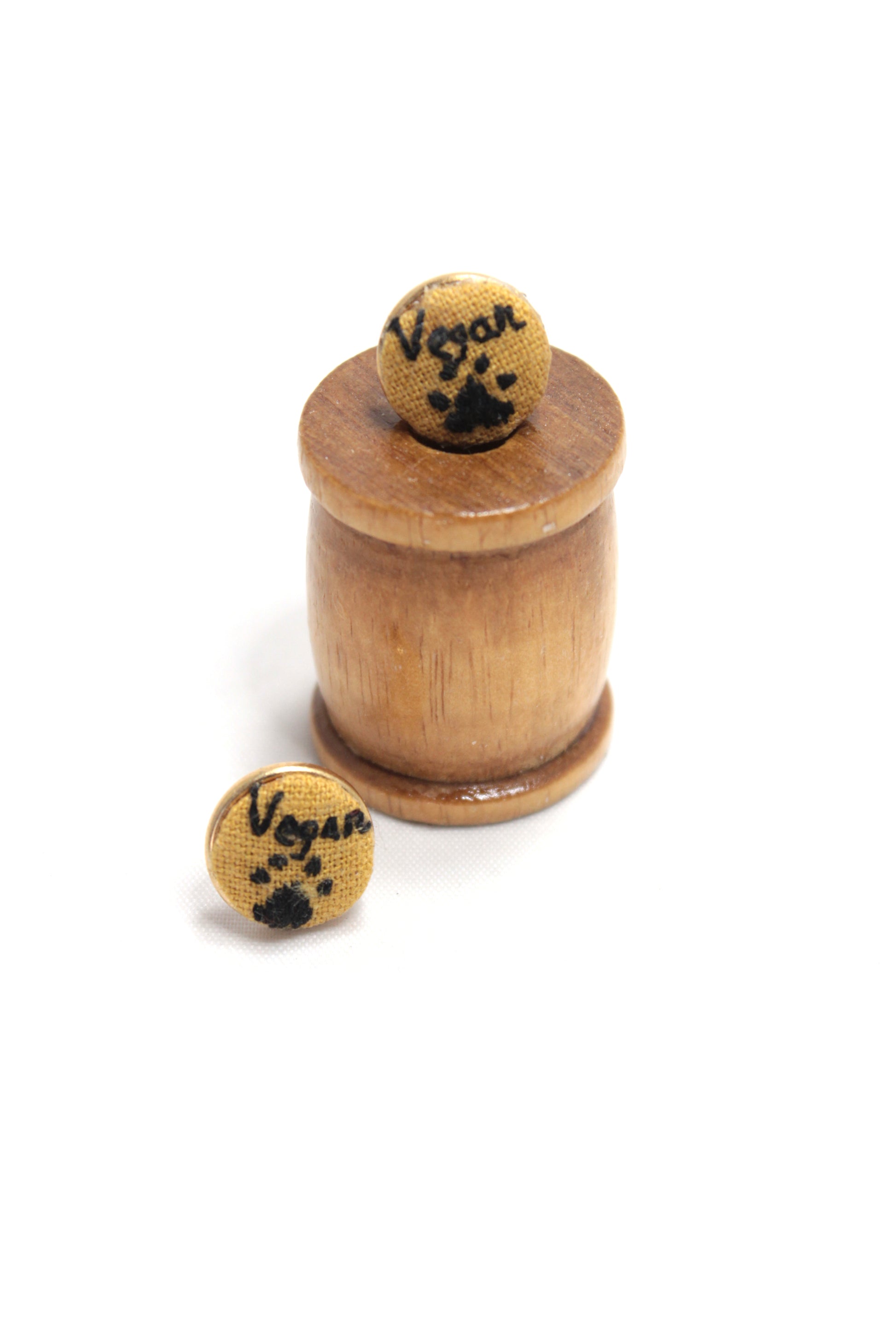 Embroidery Vegan Paw Print Earrings