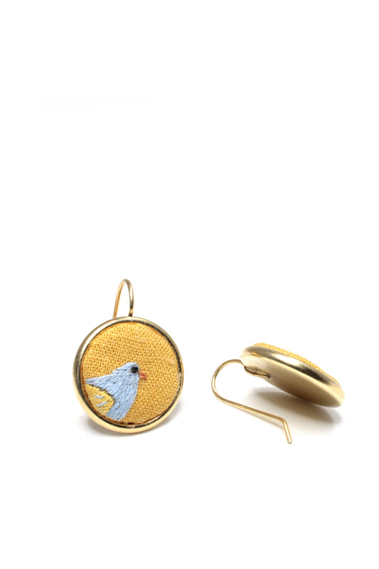 Embroidery Bird Earrings