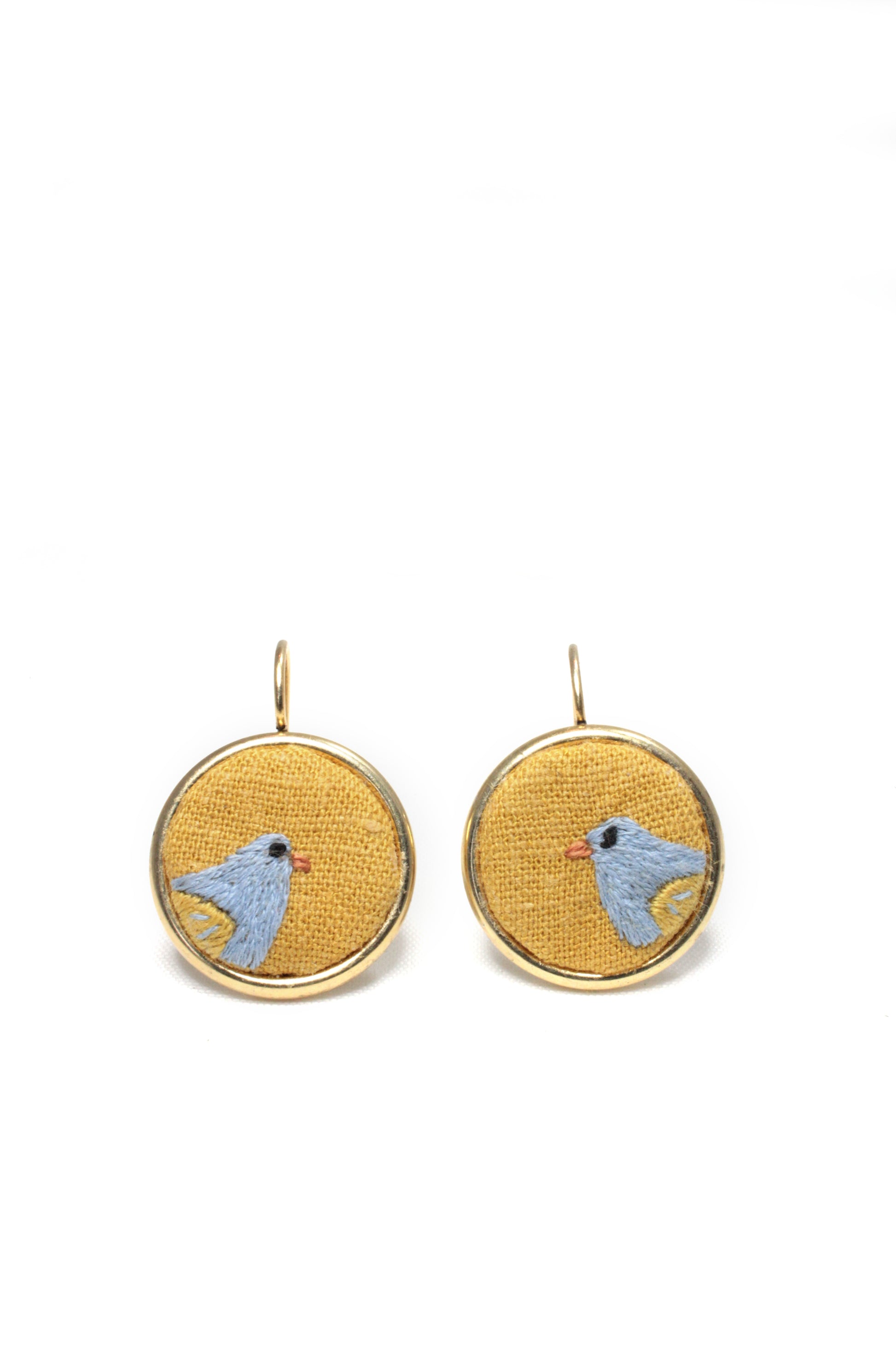 Embroidery Bird Earrings