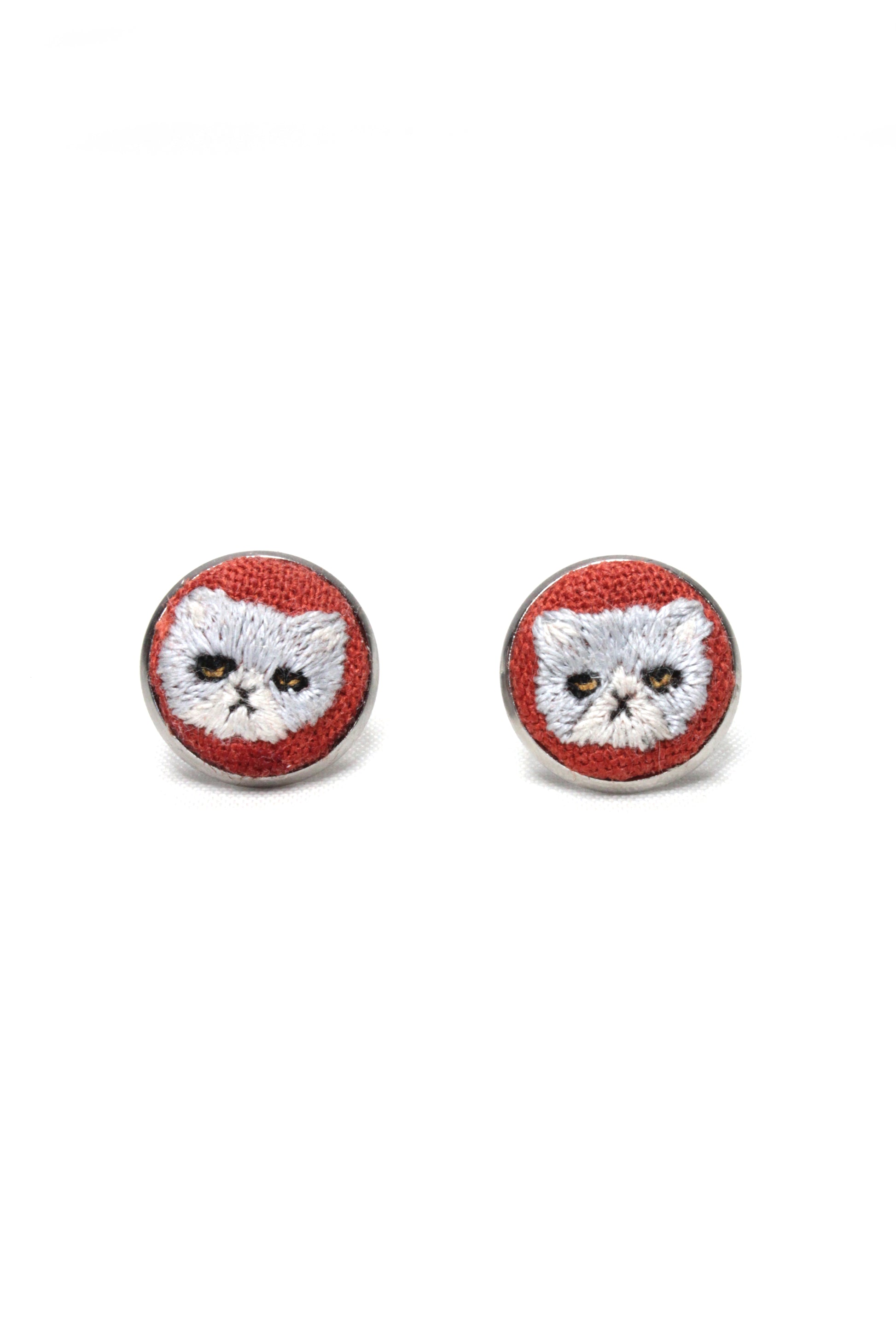 Embroidery Persian Cat Studs