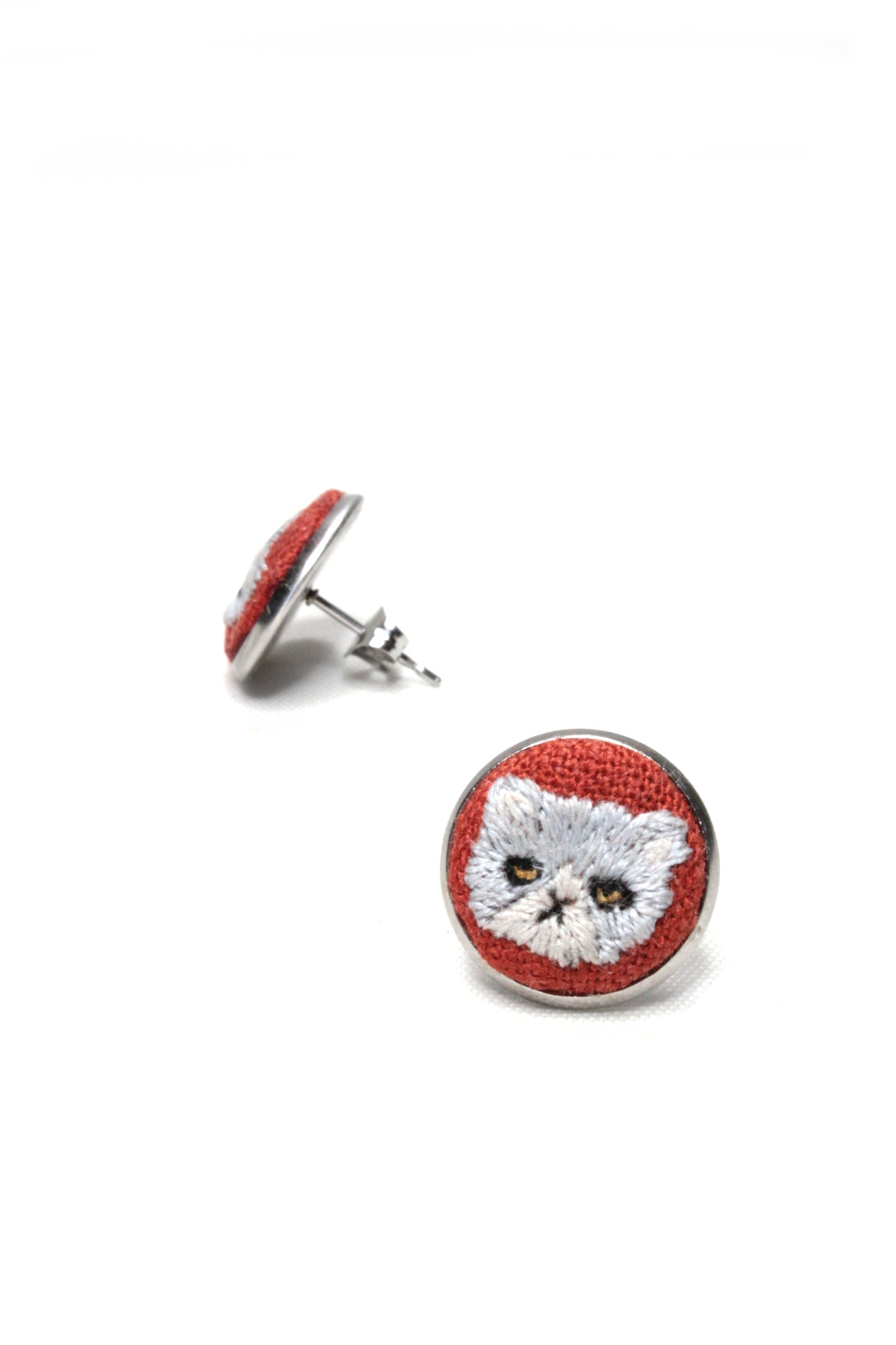 Embroidery Persian Cat Studs