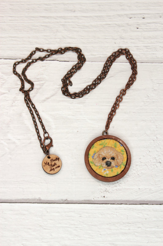 Embroidery Doodle Dog Necklace