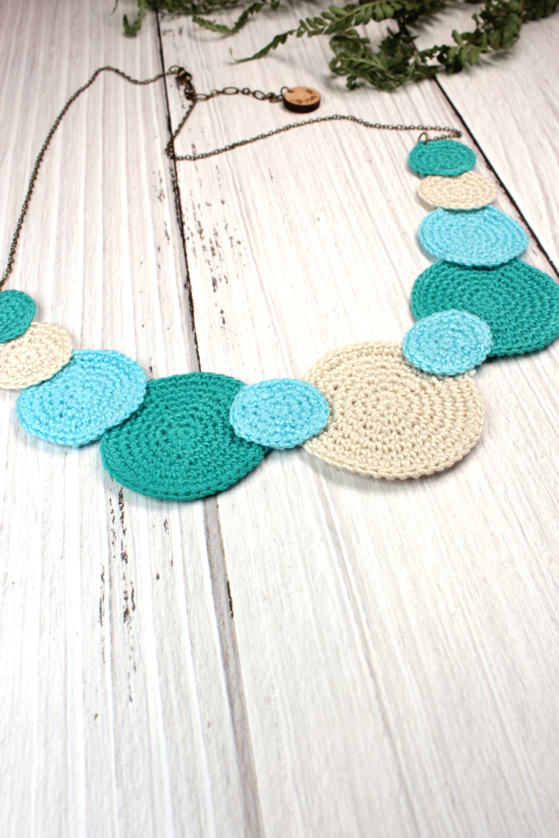 Multi colours Crochet Circle Necklace My Pretty Babi