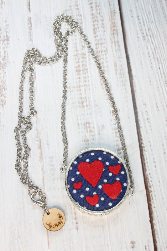 Embroidery Valentine Hearts Necklace