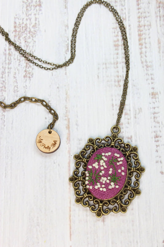 Embroidery Dandelion Necklace