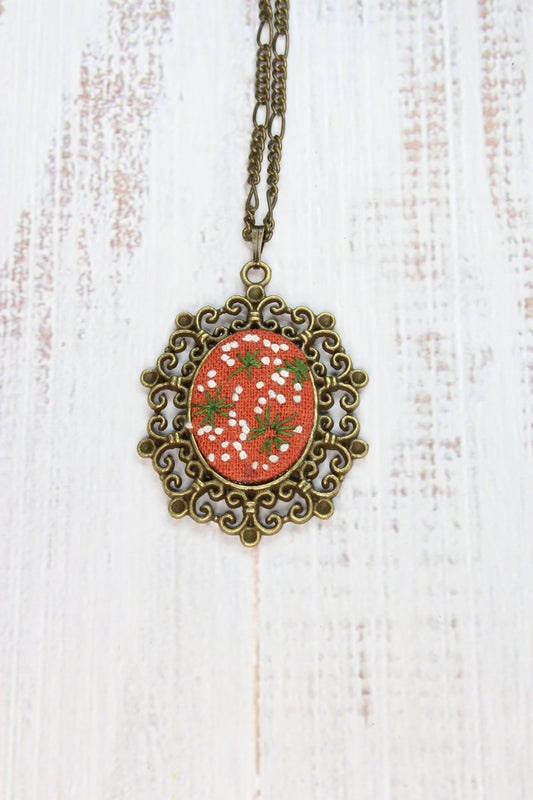 Embroidery Dandelion Necklace