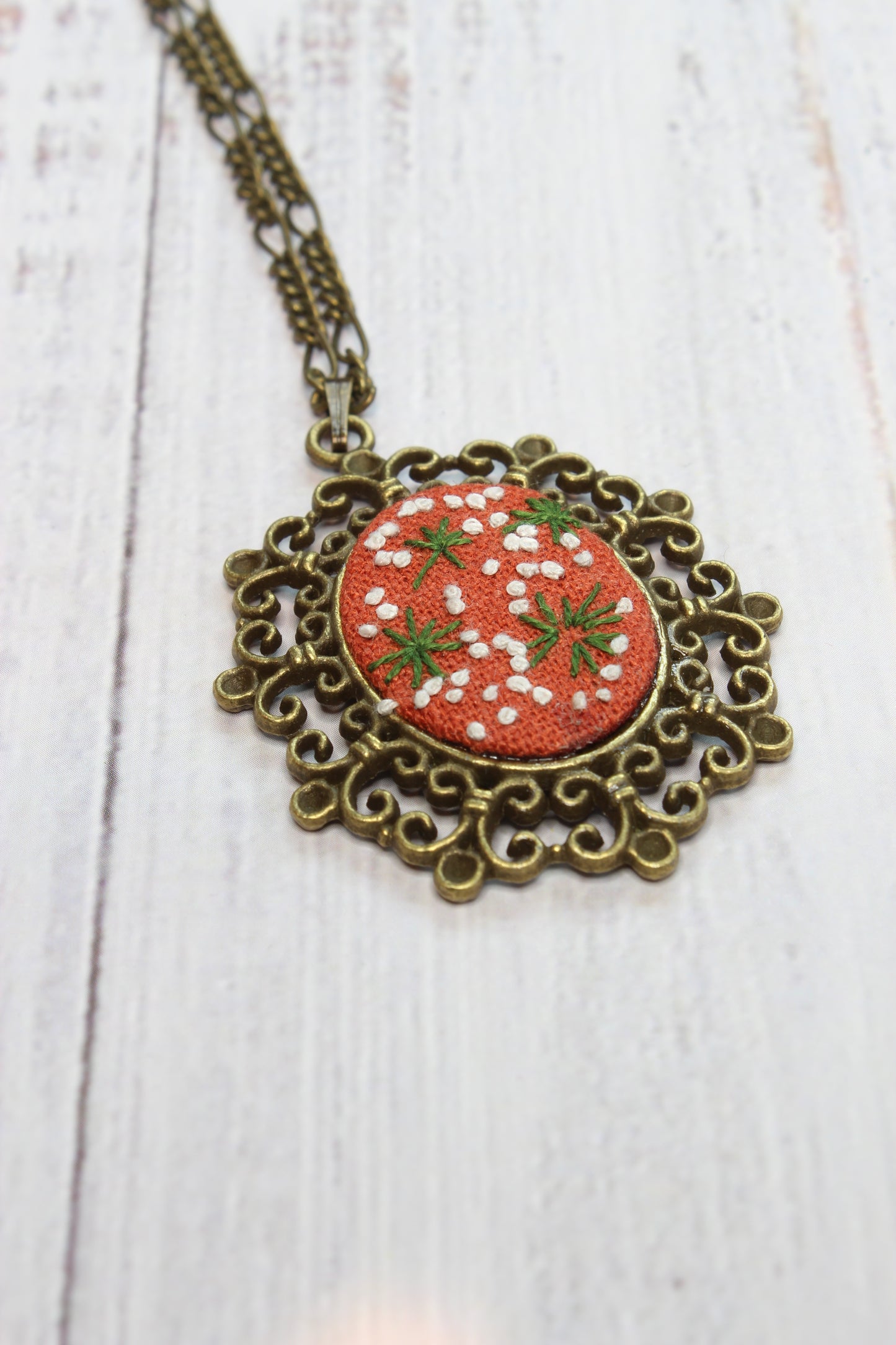 Embroidery Dandelion Necklace