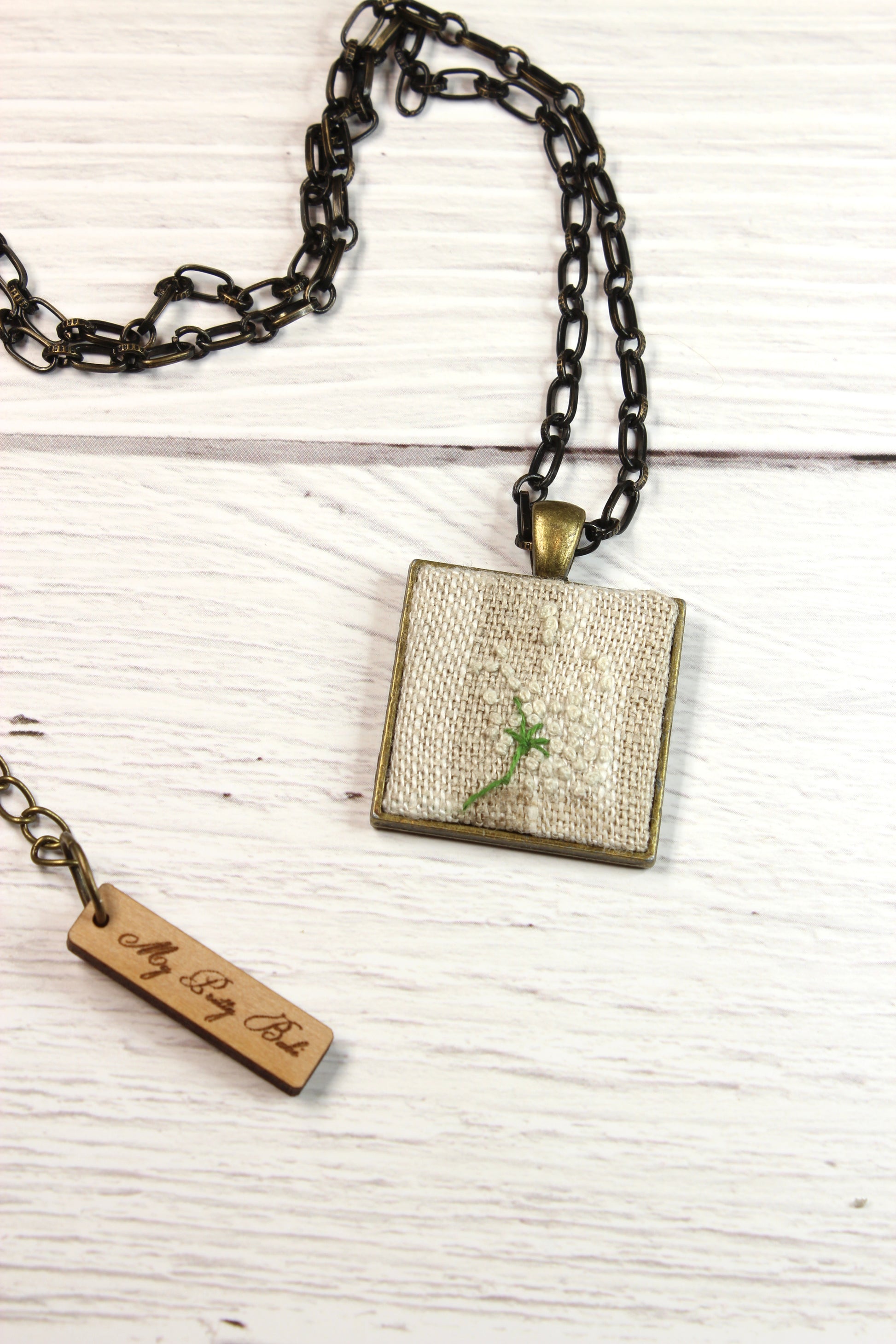 Embroidery Dandelion Necklace