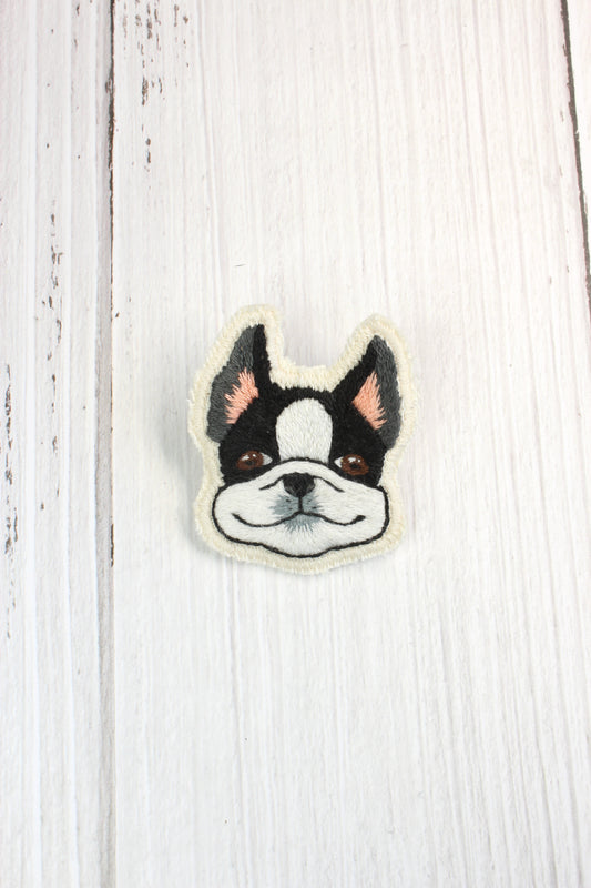 Embroidery French Bulldog Brooch