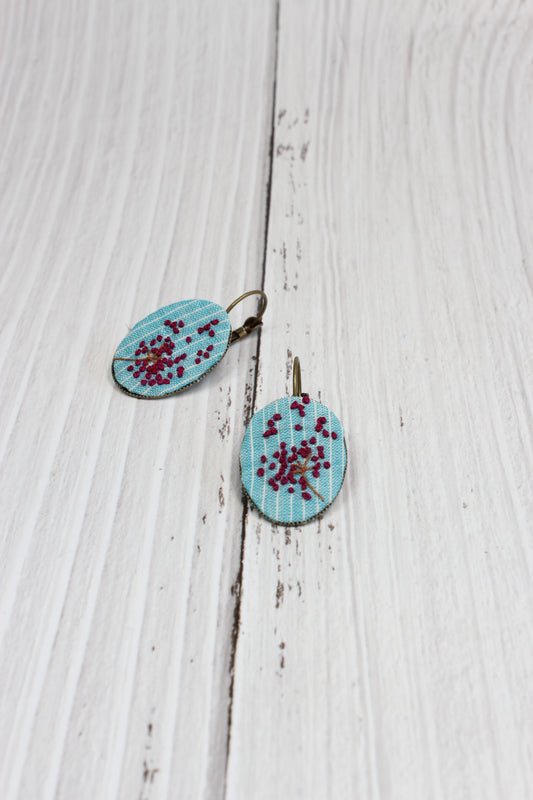 Embroidery Dandelion Wire Earrings