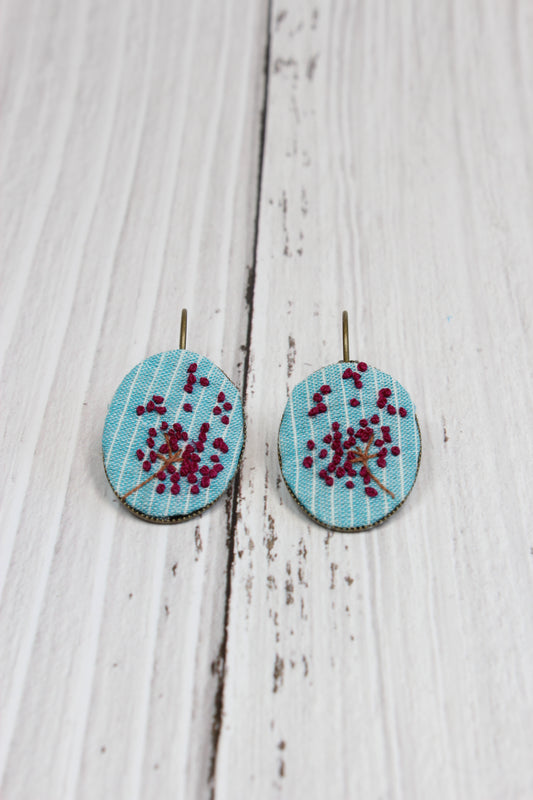 Embroidery Dandelion Wire Earrings