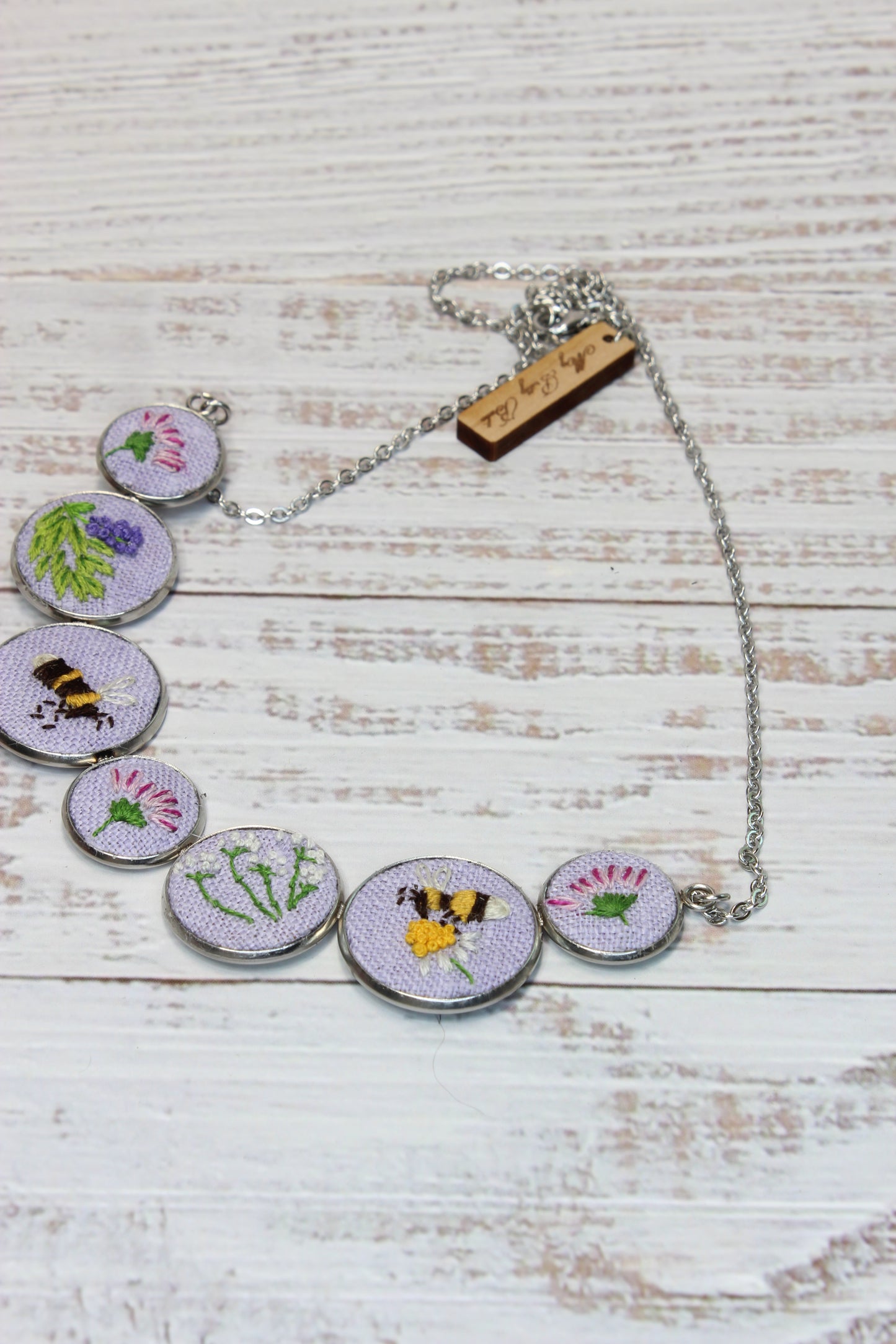 Embroidery Bee Necklace