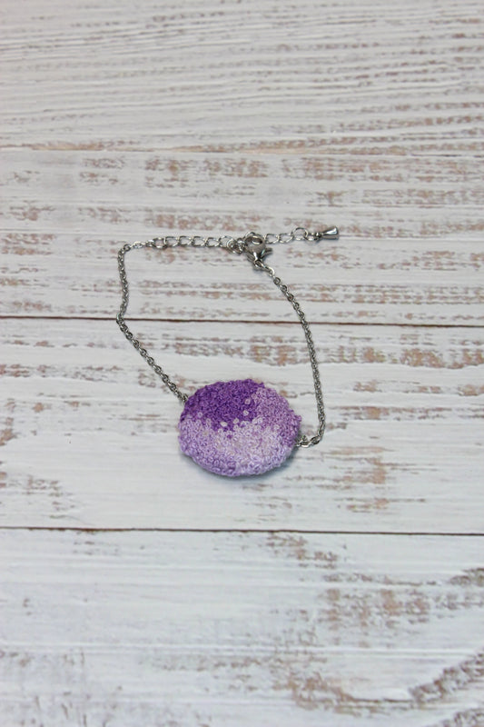 Embroidery Purple Circle Bracelet