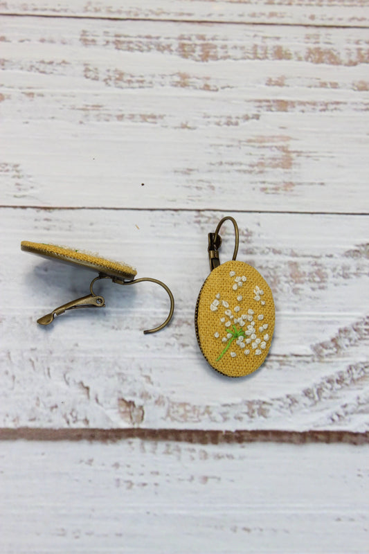 Embroidery Dandelion Wire Earrings