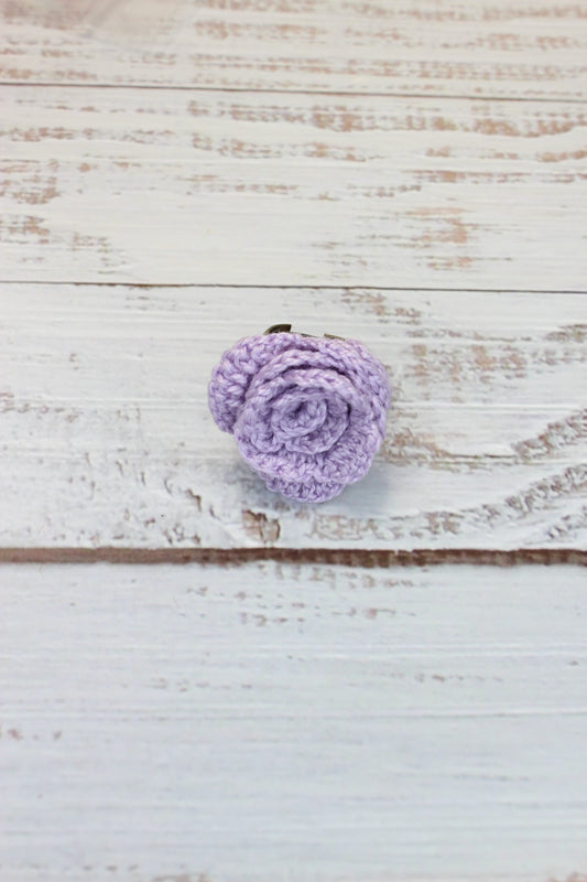Crochet Lilac Rose Ring
