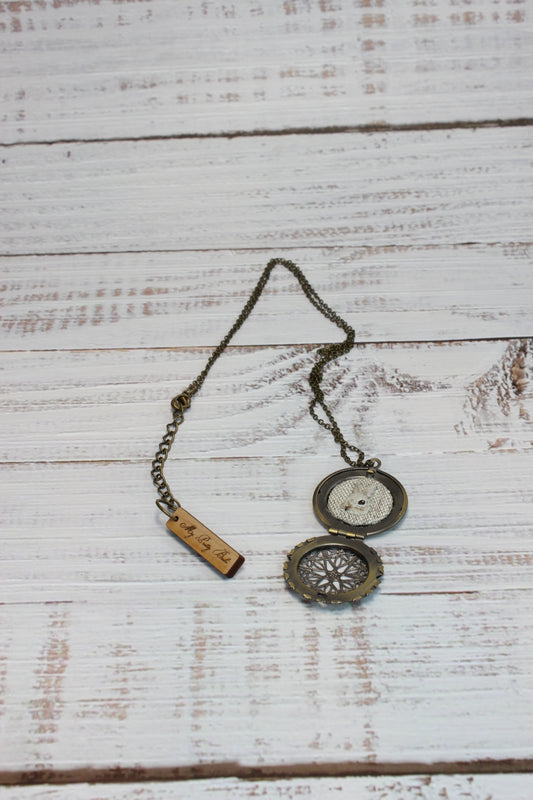 Embroidery Bunny Locket Necklace