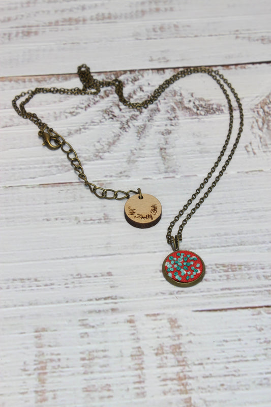 Embroidery Green Dots Necklace