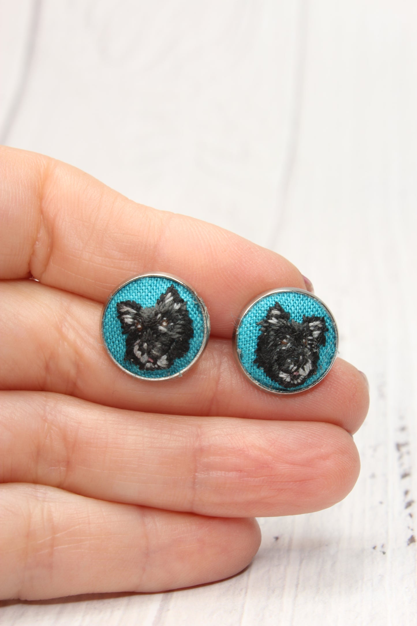 Embroidery Custom Pet Portrait | Earrings
