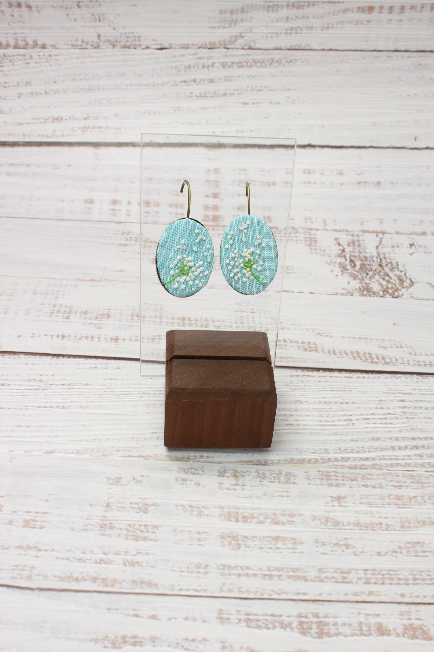 Embroidery Dandelion Wire Earrings