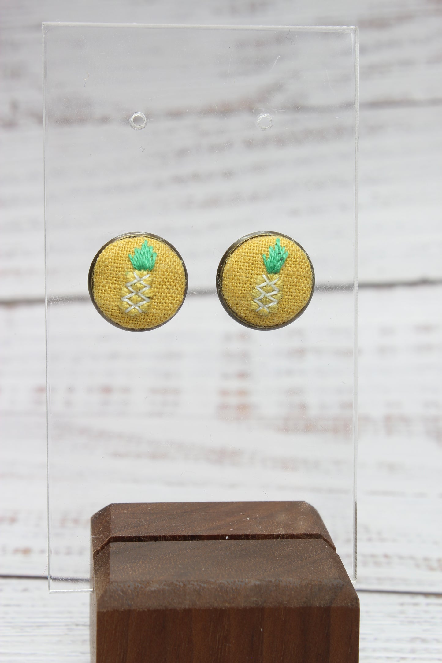 Embroidery Pineapple Studs Earrings