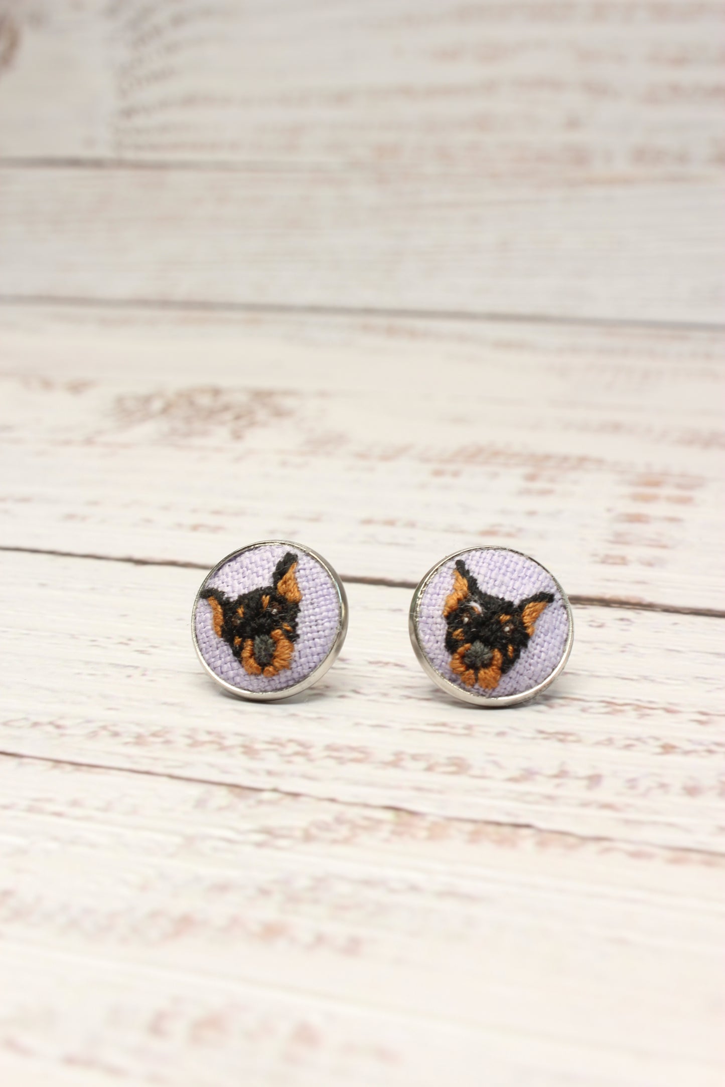 Doberman Embroidery Studs